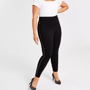 Bar III Black Studded Pull on Slacks Size 2XL